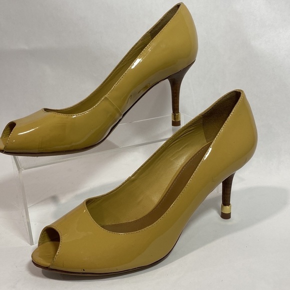 Tory‎ Burch open toe pump mustard yellow - Picture 1 of 15